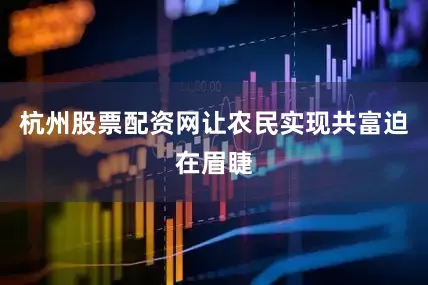 杭州股票配资网让农民实现共富迫在眉睫