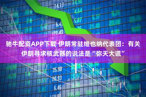 驰牛配资APP下载 伊朗常驻维也纳代表团：有关伊朗寻求核武器的说法是“弥天大谎”